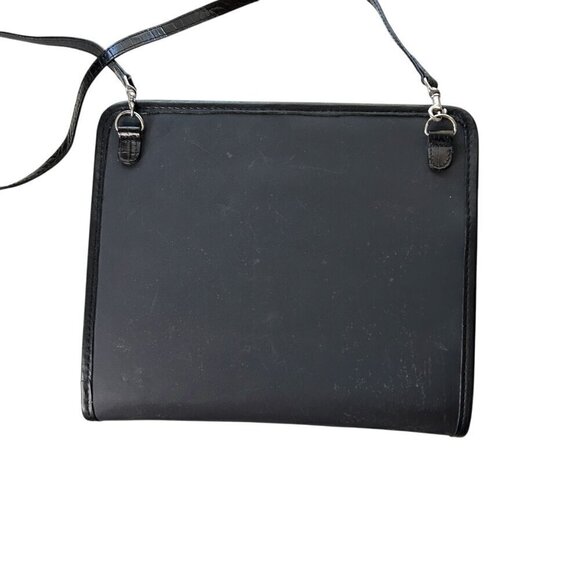 Vintage Brighton Black Leather 3 Ring Organizer - Binder , Shoulder Strap - Picture 2 of 10